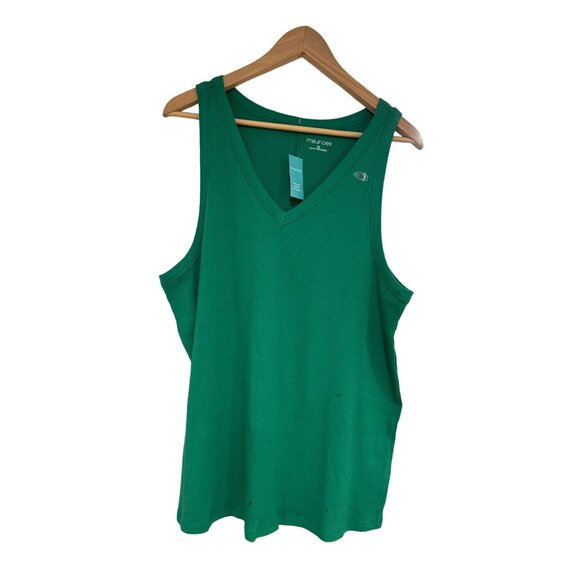 Maurices Tank Top Plus Size 3X Ribbed Knit Lightweight Blouse Green NWT - Picture 1 of 5